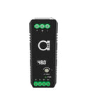 Beefy 48V DIN Rail Power Supply Pumping 120W Regulated Output With Adjustable 48 To 52V Range And Crisp Led Readout Mated With 12 Port Dc Distribution Kit, front view showing digital readout.
