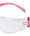 Clear Lens Pink Safety Glasses Pack Of 12 Pairs With Polycarbonate Impact Resistant Lenses, Lightweight Protective Eyewear