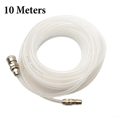 Heavy Duty Clear EVA Air Compressor Hose And 5X8mm Pneumatic Tubing With Rock Solid Kink Free Flexible Design And Type C Connector For No Nonsense Shop Ventilation Gear, 10 meters length.