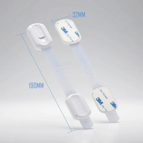 Baby Proofing And Kid Proofing Essentials Outlet Covers Cabinet Locks Drawer Safety Latches Door Stoppers And Strap Locks White 6 Pack 190mm strap view