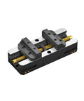 Tough As Nails Heavy Duty Self Centering Bench Vise For Cnc Machines Featuring Rock Solid Jaw Spread For Round Stock and Tight Quick Release Clamping Action For Shop Projects, steel construction, compact design.