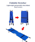 Two-Fold Emergency Medical Stretcher, Portable Grab-And-Go Rescue Stretcher With Lightweight Aluminum Frame shown folded and unfolded