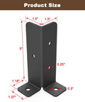 Adjustable Deck Post Anchor Brackets Kit Fits 1.5x1.5, 2x2, 2x4, 4x4 Posts, size 5x1.5 inches, powder-coated steel for wood support.