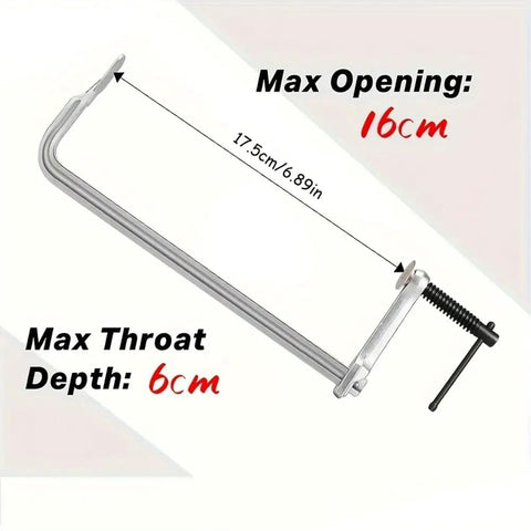 Durable Light Duty Welding F Clamps With Drop Steel Build And Thickened Screw For Woodworking, Metal Fabrication And Tough DIY Craft Projects That Get The Job Done Right, max opening 16cm.