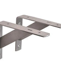 Heavy Duty Stainless Steel Shelf Brackets for Wall Mounted Corner Support Rock Solid L Shaped Braces showing a sturdy design for various uses.