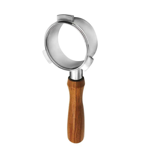 Bottomless 54mm Portafilter for Espresso Buffs with wood handle, Naked Portafilter Fit For 8 Series Breville Machines And 54mm Baskets