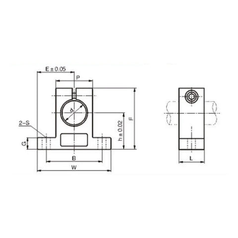 Top Quality 10 Pack Linear Motion Shaft Support Stops For SK12 Smooth Rail Systems Crafted From Heavy Duty Aluminum Alloy dimension drawing.