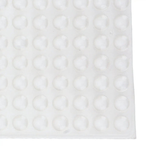 Transparent Adhesive Rubber Feet Pads 8x2.5mm, No Slip Bumper Pads For Glass Ceramic Plastic Metal Surfaces, 100 Pieces sheet view.