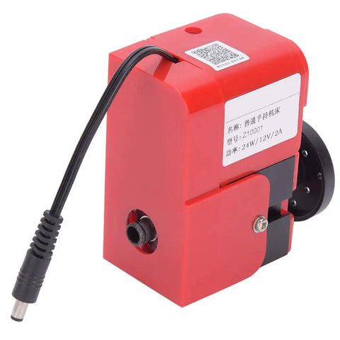 Jauarta High Speed Mini Hand Held Lathe 20000Rpm For Wood Plastic And Soft Metal Includes Seven Standard Grinding Tools Drill Bit And Milling Cutter Versatile Power Tool with red motor and power cord.