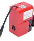 Get A Handheld Mini Lathe That Spins Up To Twenty Thousand RPM motor with red casing, perfect for drilling and shaping wood or soft metals.