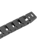 Closed Drag Chain Cable Carrier With End Connectors R18 10x15mm Inner Size One And A Half Meter Length Plastic Black Detail