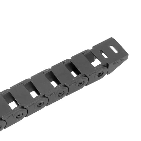 Closed Drag Chain Cable Carrier With End Connectors R18 10x15mm Inner Size One And A Half Meter Length Plastic Black Detail