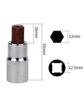 Solid Chrome Alloy Steel Hex Bit Socket Adapter Kit With 9x 1/2 Inch Drive Sockets Designed For Impact Wrenches And Heavy Duty Jobs To Get Your Tools Ready Fast, 16mm H4 adapter