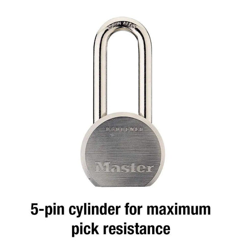 Front view of Keyed Padlock With Hardened Steel Body And Boron Alloy Shackle For Indoor Or Outdoor Use Heavy Duty Gate Shed And Storage Lock