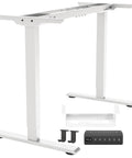 Dual Motor Standing Desk Frame With Cable Management Tray And Headphone Hook, Ergo Sit Stand Base for Home Office setup