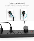 Power Strip Surge Protector With 12 Outlets, 4 USB Ports, And 1 USB-C Port 5V 3A, 2360 Joules, angled flat plug design