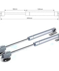 Six Piece Cabinet Gas Spring Set For Soft Close Lift Supports, heavy duty 12Kg 120N cabinet hardware with dimensions