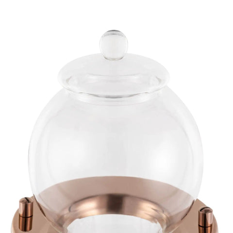 Chill Mode Ice Cold Brew Dripper Coffee Maker Featuring 600ml Borosilicate Glass And Stainless Steel Slow Drip Extraction System For Crisp Daily Beverage Prep, close-up of glass top lid.