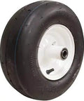 Zero Flat Wheel Assembly For 13x5.00-6 Lawn Mower Wheels With 6 Inch Hub 3/4 Inch Bore Smooth Tread White Hub 175-652