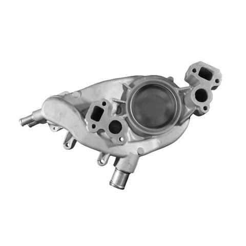 Heavy Duty Engine Water Pump With Heat Treated Shaft Assembly For GM Cars And Trucks, showing front view with multiple inlets and outlets.