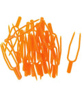 Set Of 100 Plastic Planting Forks For Strawberries And Grapevines, 65mm Grape Press on white background, orange plant supports shown.