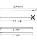 Extra Long Ceiling Fan Pull Chain Featuring Decorative Frosted Glass Bulb Accent And Heavy Duty Replacement Cord Fits Standard 3MM Rods In Sleek Oil Rubbed Bronze dimensions showing 13.6inch and 12.5inch lengths.