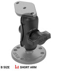 Compact Double Socket Arm For B Size 1 Inch Ball Mount Components Composite Ball Connector Arm RAP-B-201U-A dual pivot shown