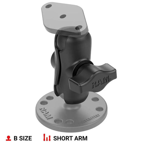 Compact Double Socket Arm For B Size 1 Inch Ball Mount Components Composite Ball Connector Arm RAP-B-201U-A dual pivot shown