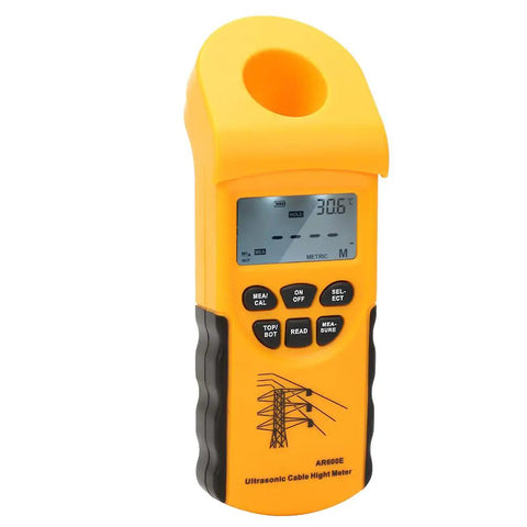 Smart Sensor AR600E Ultrasonic Cable Height Meter For Measuring Height Across Up To Six Cables LCD Display Portable Wire Spacing Tool