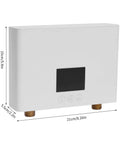 Top Shelf Electric Tankless Water Heater Delivers Hot Water On The Fly with a sleek, wall-mounted design, 21cm x 15cm x 5.5cm.