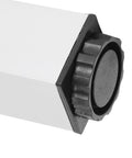 Close-up of Beefy Adjustable Square Furniture Legs Set of 4 Aluminum Alloy Cabinet Feet 120mm Oxidized Color showing anti-rotation design.