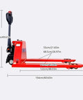 Full Electric Pallet Jack Handles 4400 Lbs Like A Boss 126cm height with 154cm length, features compact design for narrow warehouse aisles.