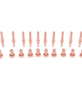 Top Quality Brass Plasma Cutting Torch Consumables Electrode And Nozzle Tips For SL60 SL100 showing 10 electrodes and 10 nozzle tips.
