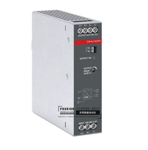 CP-S.1 24/20.0 Switching Power Supply Drop-In Replacement For Old Model, compact gray metal unit with screw terminals