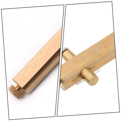 Close-up of Pro Grade Violin Luthier Inlay Tool Curved Saddle Knife Accessory For Precise Grooving And Engraving with brass body