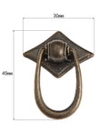 Two Piece Ring Handle Antique Bronze Pull With Screws For Drawers Doors Cabinets Or Vintage Chests Easy To Install Adds That Classic Rustic Retro Vibe To Kitchen Living Room Bedroom And More, 30x40mm dimensions