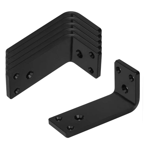 Heavy Duty L Corner Brackets Black 4 By 2 Inch Steel Supports For Countertops And Shelves Bumper Sturdy angle braces stacked.