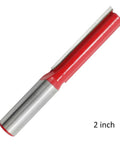 Must-Kill 1/2 Inch Shank Flush Trim Router Bit For Woodworking Pros shown at 2 inches length, featuring a heavy duty alloy cutter.