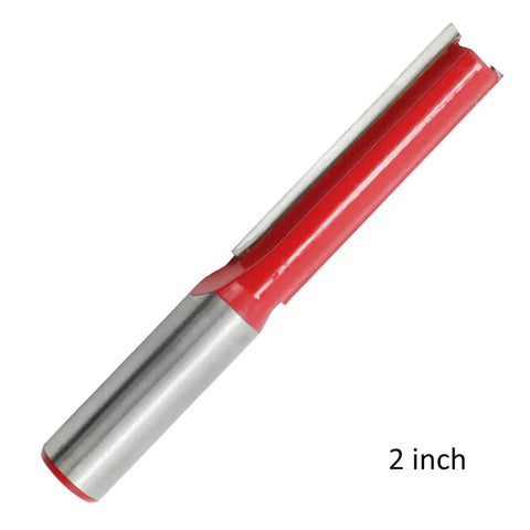 Must-Kill 1/2 Inch Shank Flush Trim Router Bit For Woodworking Pros shown at 2 inches length, featuring a heavy duty alloy cutter.