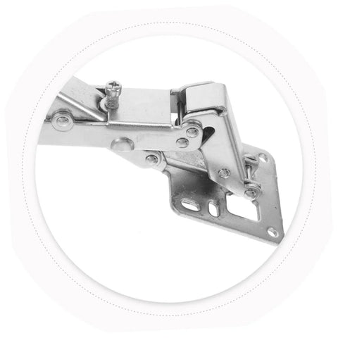 Operitacx heavy-duty concealed door hinge, metal, side view with mounting plate and screws