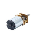 Close-up of Two Pack DC 6V 100 RPM Speed Reduction Gear Motor N20 3mm Shaft Mini Metal Gearbox Micro Motor, showing metal gears
