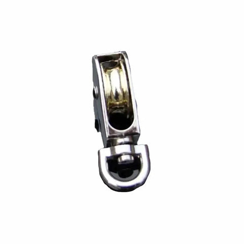 Rock Solid Wooden Handles Pulley Block For Home DIY Lifts Crown Block And Tackle Wheel With Fixed Single Or Double Pulleys In 36mm 52mm Or 75mm Sizes For Heavy Duty Smooth Operation And Sleek Modern Look, chrome pulley block close-up