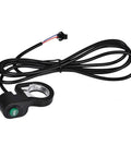 23mm Mini Ebike Horn Switch With 5 Ft Cable Horn Button For Electric Bikes And Scooters, touch handlebar button shown.