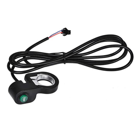 23mm Mini Ebike Horn Switch With 5 Ft Cable Horn Button For Electric Bikes And Scooters, touch handlebar button shown.