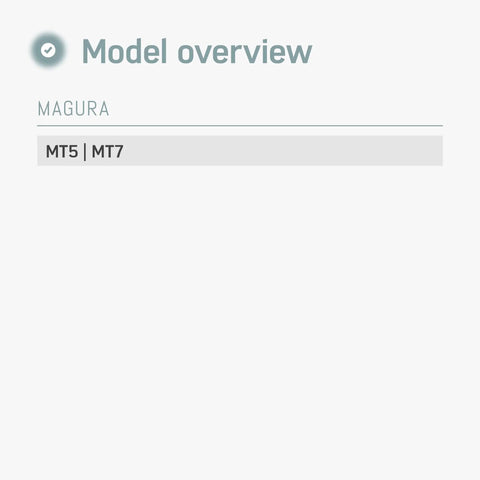 Model overview showing compatibility of Two Pack Bike Brake Pads For Magura MT5 MT7 Hydraulic Disc Brakes