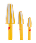 Three yellow One Piece Taper Wiper Cleaning Bars for CNC Spindle Holders BT30 BT40 BT50 HSK63 HSK32 HSK40 HSK50 HSK100 Pro Grade Cleaner