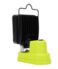 GOWENIC Cordless Floodlight, 6000lm Brightness, 360 Degree Rotating Head, side view with black and yellow design.