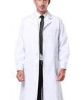 Unisex White Lab Coat Long Sleeve Medium Size Professional Clinic Grade Polyester Blend Soft Yet Durable Easy Care And Clean Chest Pocket