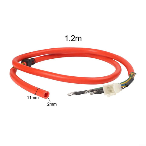 Badass Pure Copper Ebike Motor Cable 5 Wire Hall Sensor Extension 1.2m with red insulation for electric bike wiring.