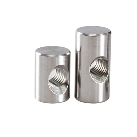 304 Stainless Steel Barrel Nut Dowel Set For Furniture Hardware M4 To M6 10 To 30mm Cross Hole Hammer Embedded Design Anti Rust Heavy Duty